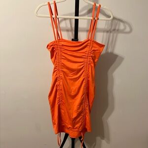 Orange Ruched Dress